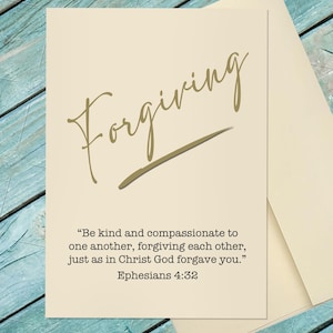 Scripture Faith-based Card / Forgiving / Forgiveness / Christian Greeting Card / Custom Option Card