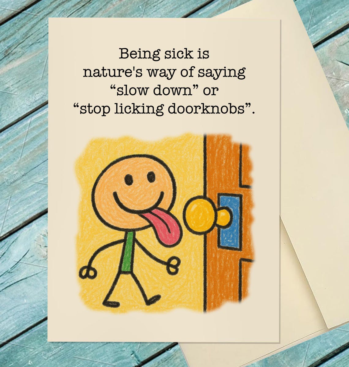 Funny Get Well Card / Get Well Soon / Because You're Sick / Custom ...