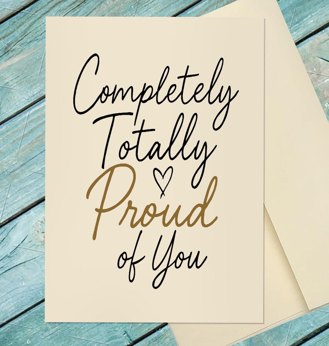 Proud of You Card / Good Job / Well Done / Congratulations Card / You ...