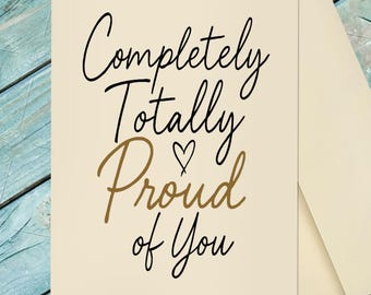 Proud of You Card / Good Job / Well Done / Congratulations Card / You ...