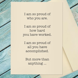 Proud of You Card / Good Job / Well Done / Congratulations Card / You ...