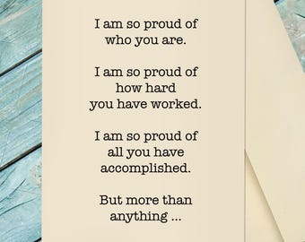 Proud of You Card / Good Job / Well Done / Congratulations Card / You Did It! / Graduation / Custom Option Card