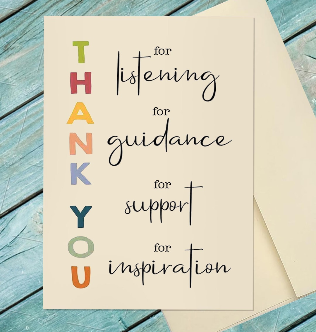 Thank You Card / Thankful Card / Appreciation Card / Thanks Greeting ...