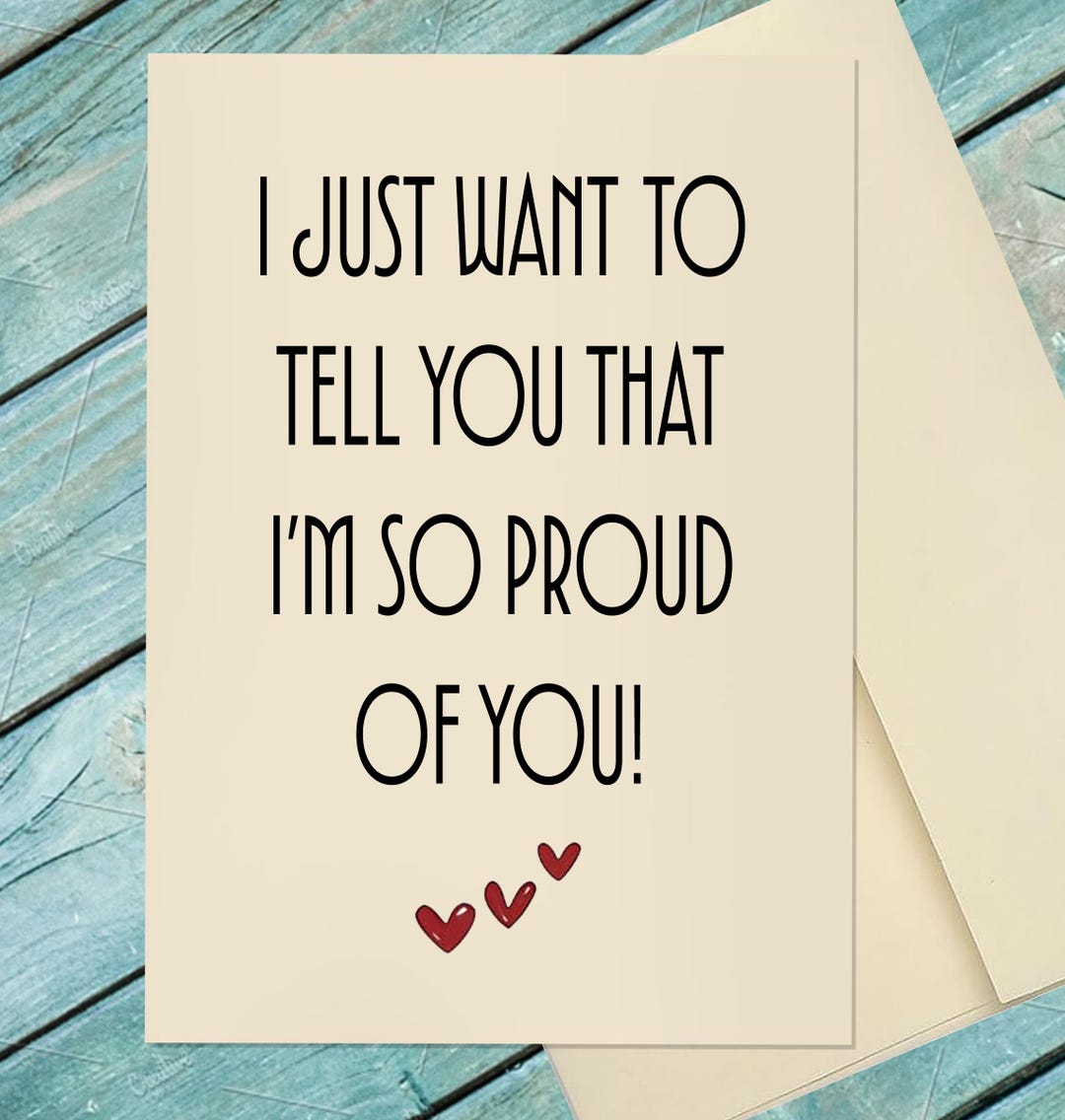 Proud of You Card / Good Job / Well Done / Congratulations Card / You ...
