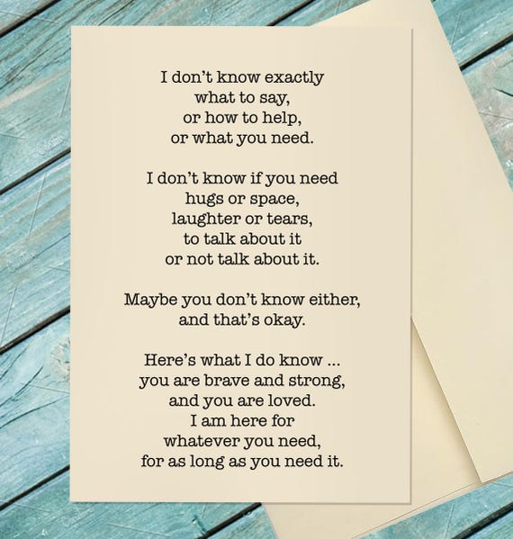 Encouraging Card / Supporting a Friend / Uplifting / I Am Here For You / You're In My Thoughts / Custom Option Card