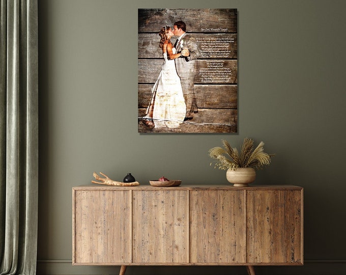 5 year Anniversary, 5th Anniversary,  5th Anniversary Gift Wedding Picture Gift Wood Print, Home Decor, Gift From Wife