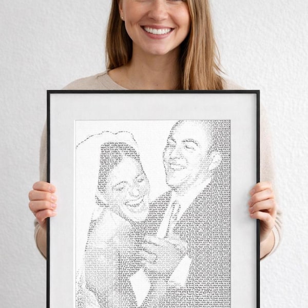 Custom Any Song Lyrics From Photo Personalized First Dance Text to Picture 1st Anniversary Custom Favorite Song Canvas Print