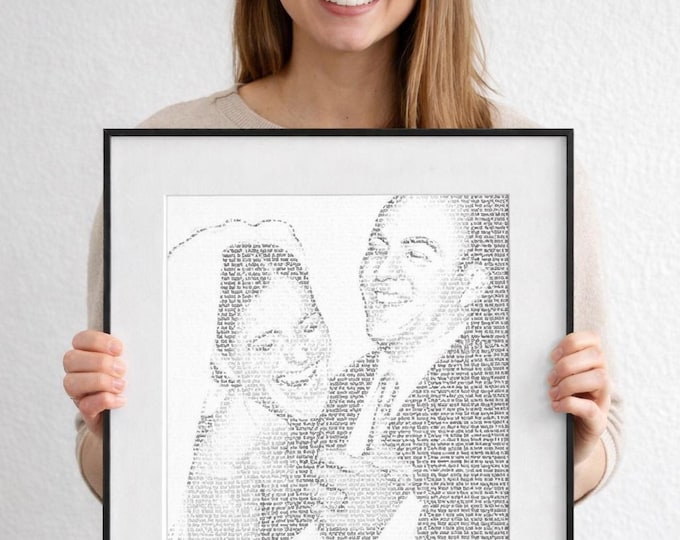 Custom Any Song Lyrics From Photo Personalized First Dance Text to Picture 1st Anniversary Custom Favorite Song Canvas Print