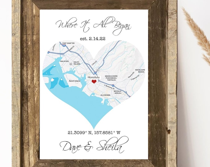 Map Wedding Anniversary Gift : Family Portrait