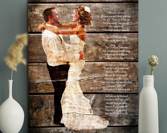 Holzbild zum 5. Jahrestag - Kundenspezifisches Foto gedruckt auf echtem Holz, personalisiertes Hochzeitsjubiläumsgeschenk für Sie oder Ihn, einzigartiges Holzbild