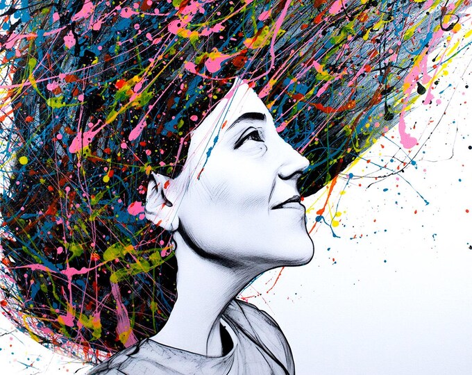Custom Hand Painted Acrylic Paint Portrait on Canvas 20x24 Inches