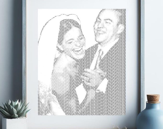 Custom First Dance Lyrics Art: 1st Anniversary Paper Gift