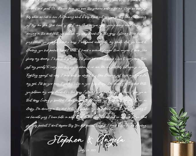 1st Anniversary Gift For Husband: Wedding Song Lyrics Personalized First Dance Favorite Song Canvas Print Custom Sign Valentines Day Gift