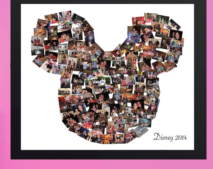 Mickey Mouse Photo Collage on Canvas, Disney Collage Custom Family Portrait
