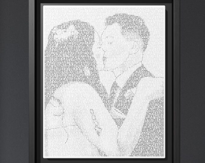 Wedding Song Lyrics from Photo Personalized First Dance Favorite Song Canvas Print 1st Anniversary or 2nd Anniversary Gift