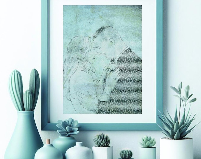 Personalized First Dance Lyrics Art: 1st Anniversary Paper Gift