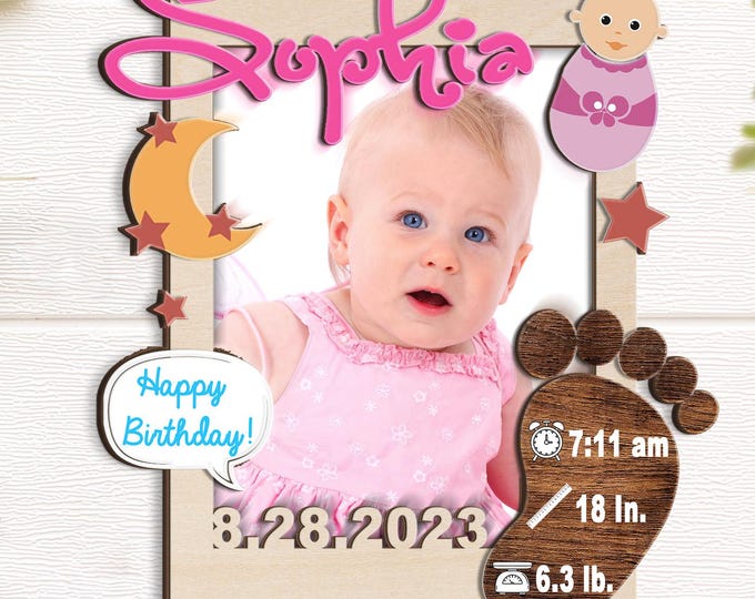 Personalized Wood & Acrylic Baby or Pet Frame