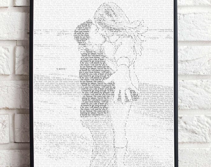 Engagement Gift, Personalized First Dance Lyrics Art: 1st Anniversary Paper Gift