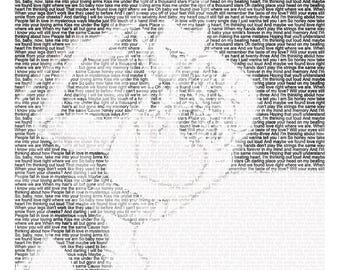 Personalisierte Erster Tanz Songtexte Kunst: Papiergeschenk zum 1. Jahrestag