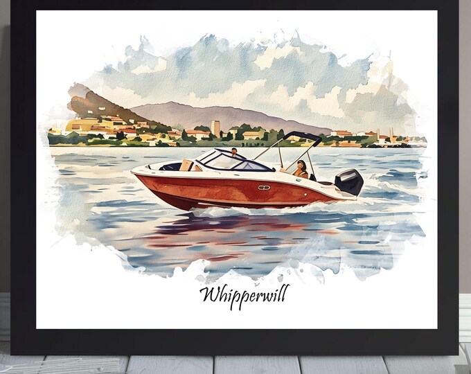Custom Boat Painting on watercolor paper: Boating Gifts