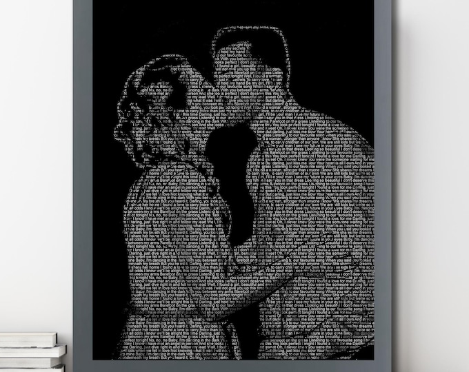 Custom Song Lyrics Photo Art, 1st Anniversary Paper Gift