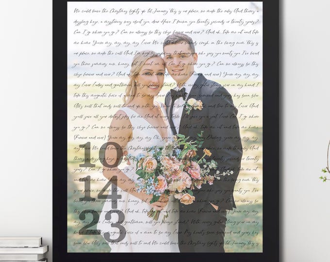 First Dance Lyrics Photo Art Print, 1st Anniversary Gift