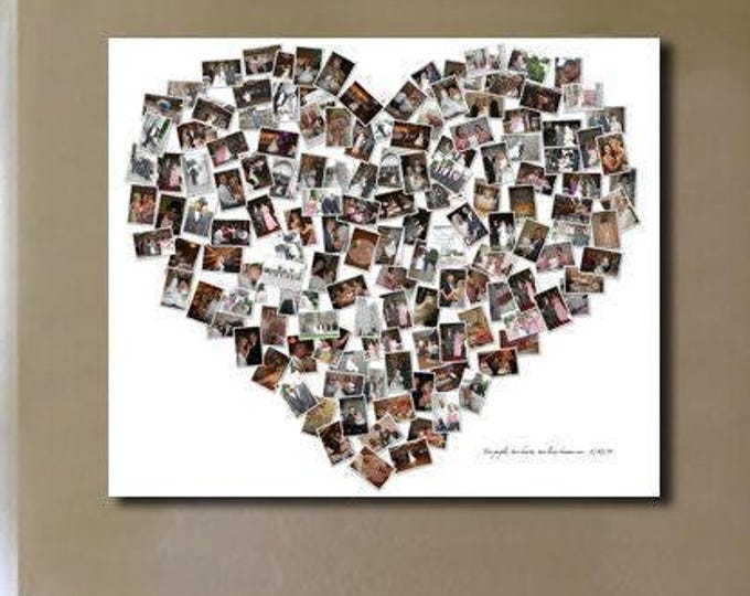 1st Anniversary dreary Paper Gift: Family Photo Collage Custom Canvas Mosaic Collage Picture Gift Wedding or 2nd Anniversary Cotton Gift