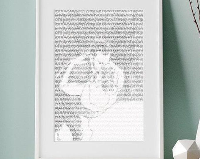 Custom Wedding Vow Art Print, First Dance Lyrics Anniversary Gift