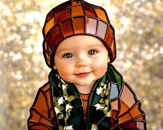 Personalized Dog Memorial Stained Glass Suncatcher, Christian Custom Pet Loss Gift, Rainbow Bridge Dog Portrait, Dog Sympathy Gift