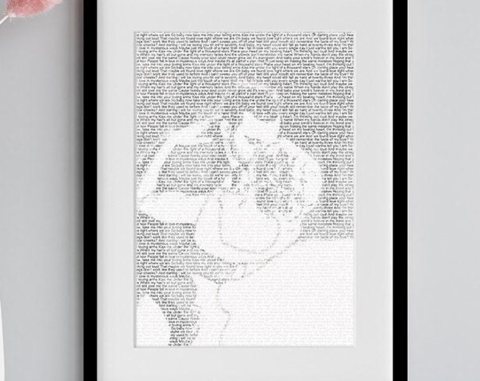 Custom Photo Word Art Print - 1st Anniversary Paper Gift
