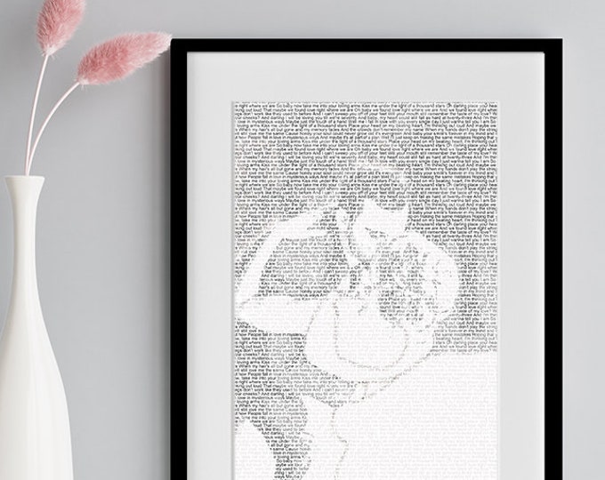 First Dance Lyrics Photo Art: 1st Anniversary Paper Gift (8.5x11)