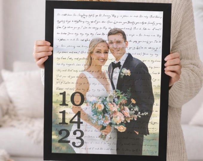 Personalized Photo Song Lyrics Art Print – Custom Wedding Anniversary Gift