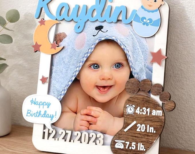 Personalized Wood & Acrylic Baby or Pet Frame