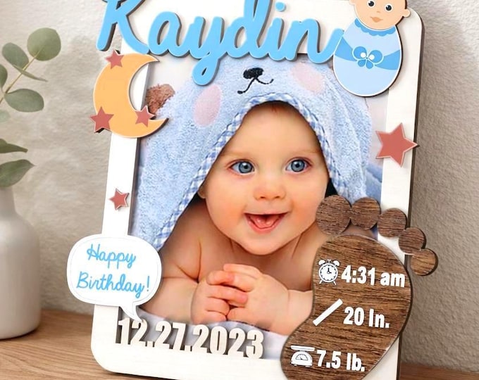 Personalized Wood & Acrylic Baby or Pet Frame