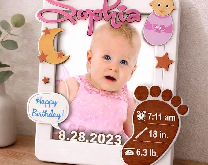 Personalized Wood & Acrylic Baby or Pet Frame