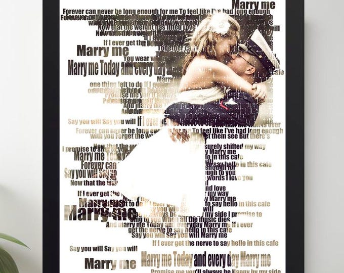 Personalized First Dance Lyrics Art: 1st Anniversary Paper Gift