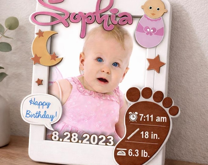 Personalized Wood & Acrylic Baby or Pet Frame