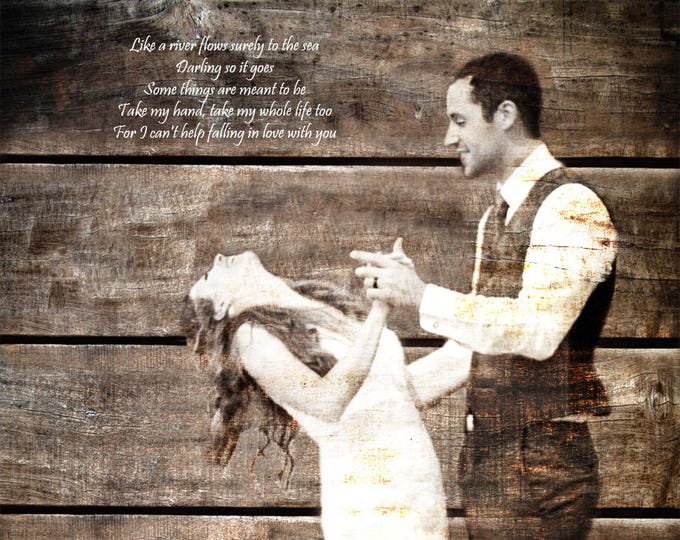 5th Anniversary Gift First Dance Lyrics 5 Year Anniversary First Dance Song Wood Print Photo on Wood Print on Wood Parents Anniversary