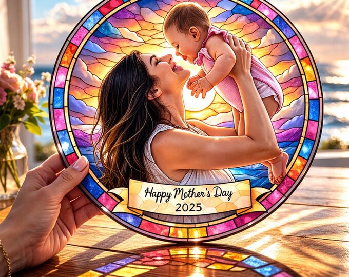 Personalized Dog Memorial Stained Glass Suncatcher, Christian Custom Pet Loss Gift, Rainbow Bridge Dog Portrait, Dog Sympathy Gift