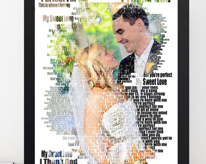 1st Anniversary Paper Gift: Personalized First Dance Lyrics Art