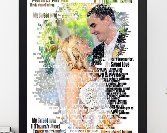1st Anniversary Paper Gift: Personalized First Dance Lyrics Art