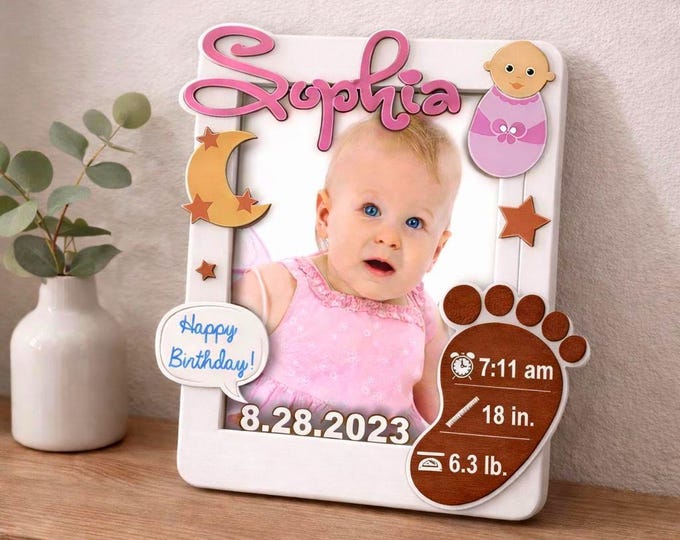 Personalized Wood & Acrylic Baby or Pet Frame