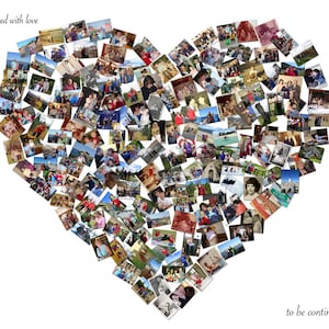Custom Canvas Mosaic Heart Collage Picture Gift Wedding or Anniversary Wall Art 20x24