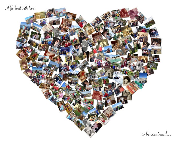 Custom Canvas Mosaic Heart Collage Picture Gift Wedding or Anniversary Wall Art 20x24