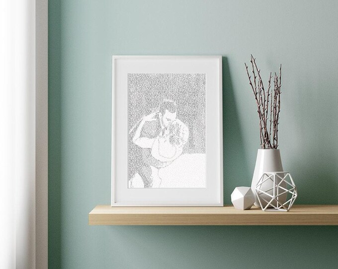 Custom Wedding Vow Art Print, First Dance Lyrics Anniversary Gift