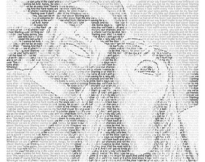 Custom Song Lyrics Photo Art Print: Anniversary, Engagement Gift