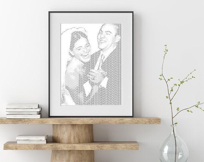 Custom First Dance Lyrics Portrait, Anniversary Gift (8.5x11)