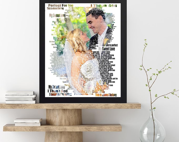 1st Anniversary Paper Gift: Personalized First Dance Lyrics Art
