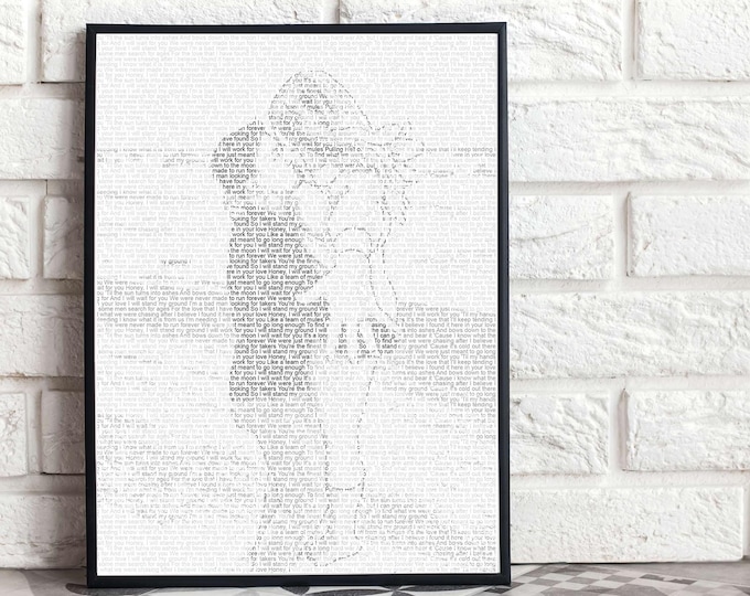 Engagement Gift, Personalized First Dance Lyrics Art: 1st Anniversary Paper Gift