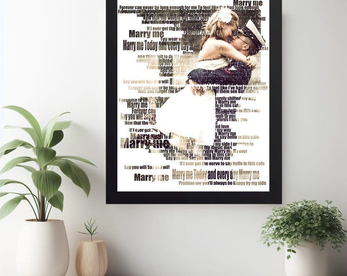 Personalized First Dance Lyrics Art: 1st Anniversary Paper Gift